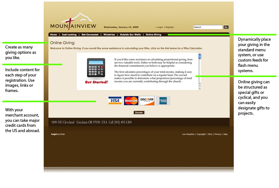 Endis Insight Tour Online Giving